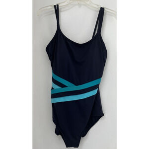 Silhouette Solutions Slimming Blue One piece padded sewn in bra 14D